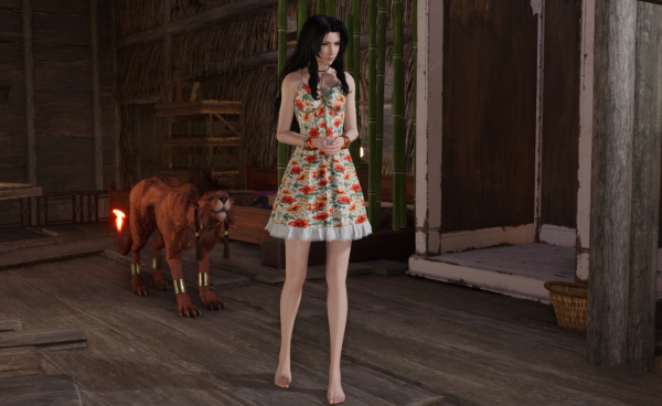 《最終幻想7：重生》愛麗絲細肩帶短裙MOD