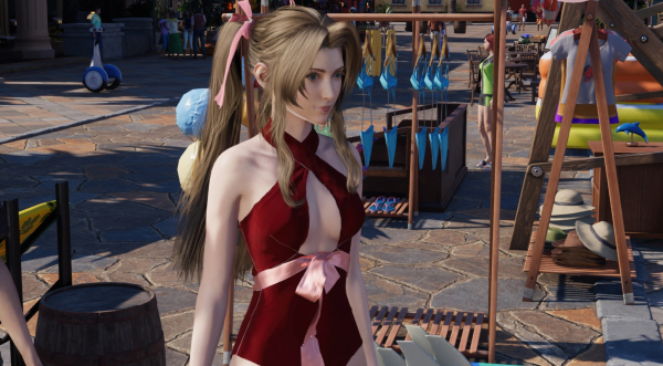 《最终幻想7：重生》红色连体泳衣粉色丝带爱丽丝MOD