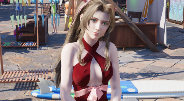 《最终幻想7：重生》红色连体泳衣粉色丝带爱丽丝MOD