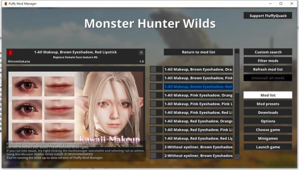 《怪物獵人：荒野》女性6號可愛妝容合集MOD