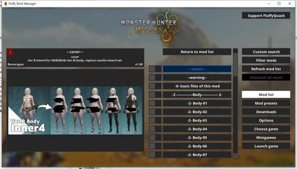 《怪物獵人：荒野》WSR性感體型innin4aio合集v1.02MOD