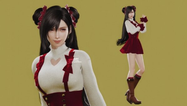 《最終幻想7：重生》蒂法可愛紅色裝扮服裝MOD