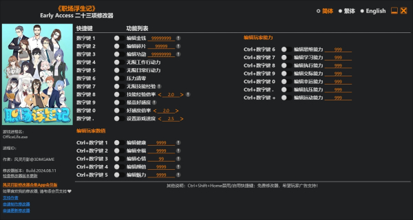 《職場浮生記》Early Access二十三項修改器風靈月影版