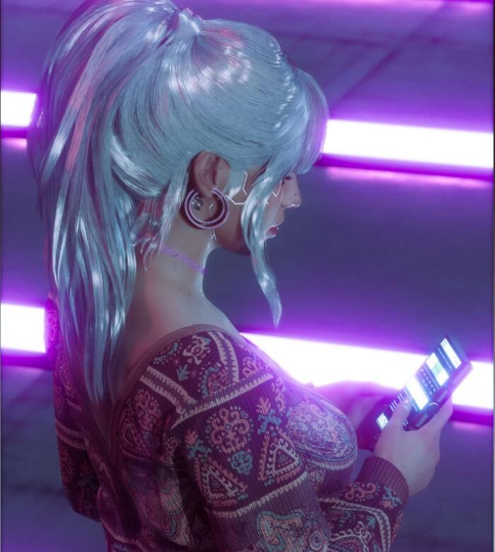 《賽博朋克2077》卷發(fā)高馬尾MOD