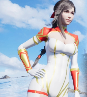 《最終幻想7：重生》蒂法馬尾辮阿爾法紅白配色服裝MOD