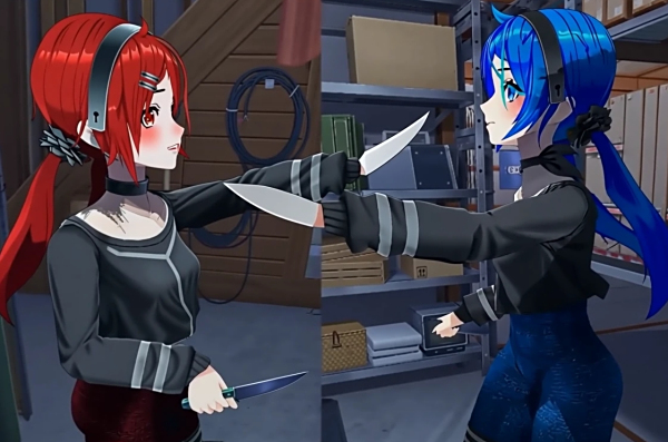 《米塔MiSide》紅色和藍色緊身褲服裝MOD