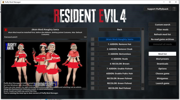 《生化危機4：重制版》艾達阿什莉淘氣圣誕裝合集MOD[需要DLC]