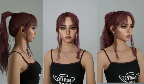 《InZOI》波浪形物理馬尾辮發型MOD