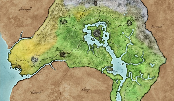 《上古卷軸4：湮滅重制版》彩色世界地圖MOD