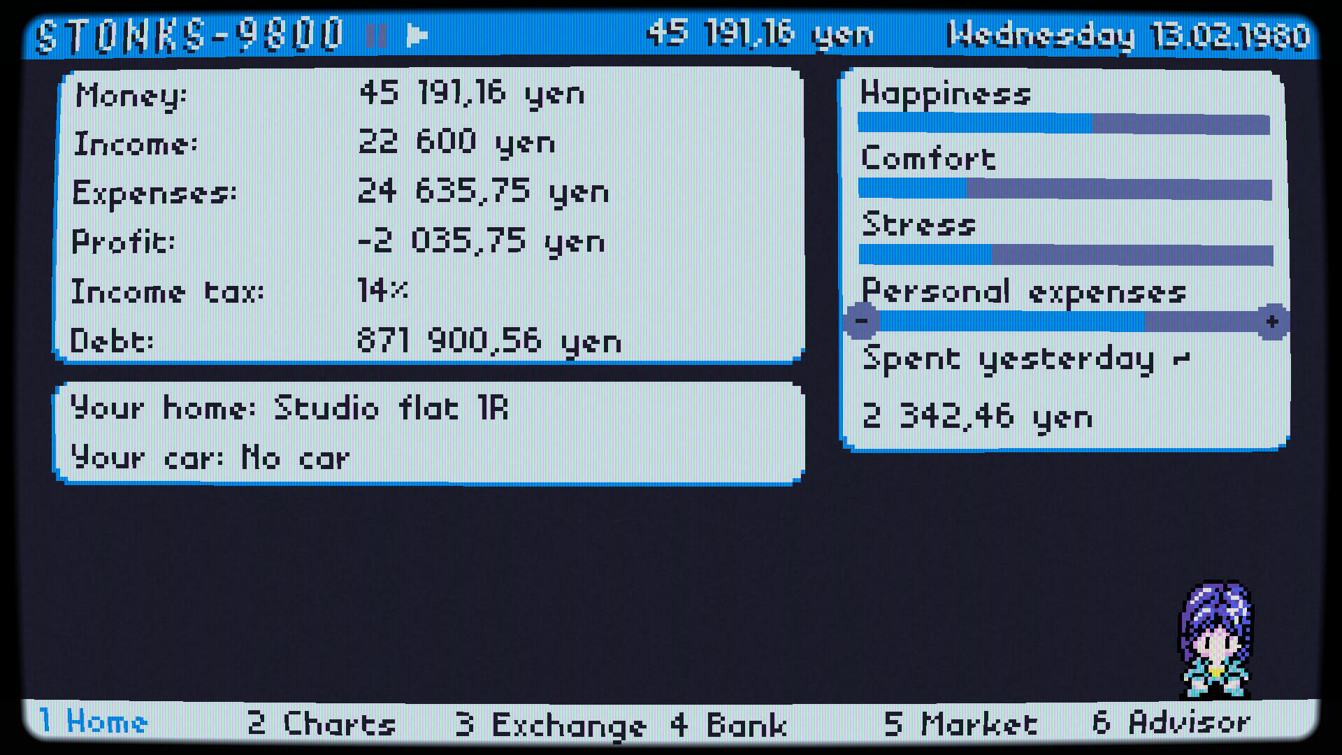 STONKS-9800：股票市場模擬器壁紙