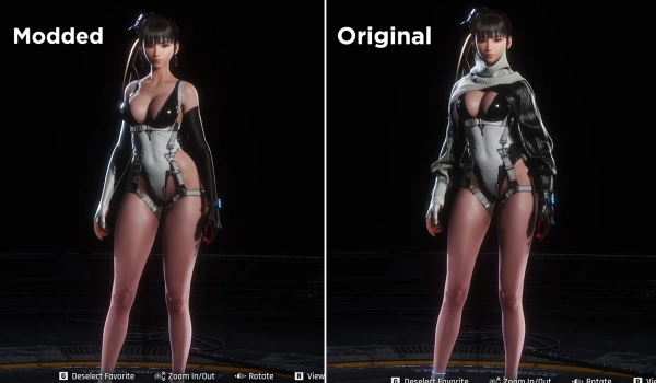 《劍星》暗影與銀魅無袖女忍者套裝(豐滿版)MOD