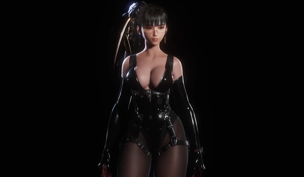《劍星》暗影與銀魅無袖女忍者套裝(豐滿版)MOD