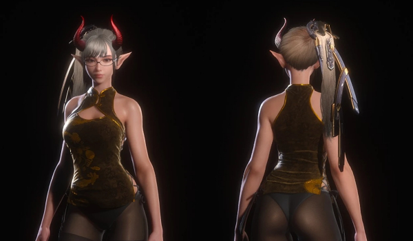 《劍星》黑蓮套裝(連褲襪+無裙版)MOD