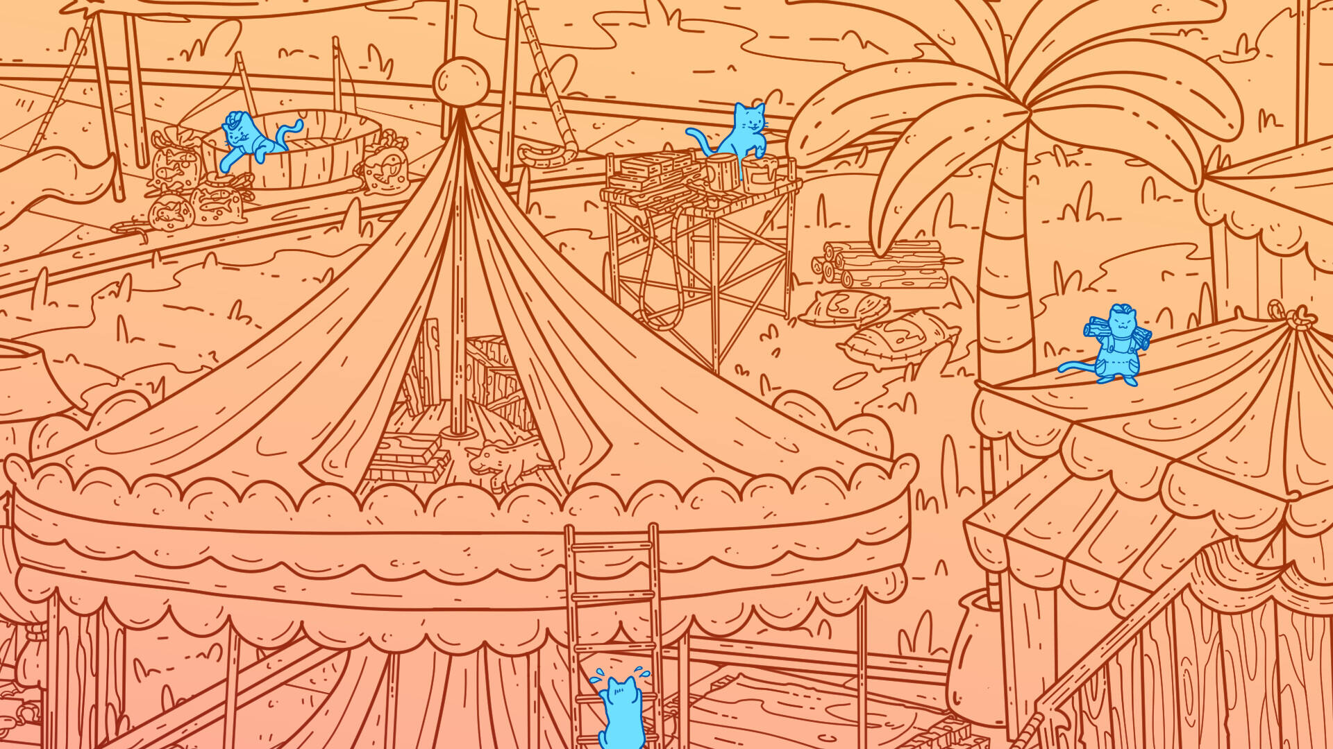 游樂園里滿是貓壁紙