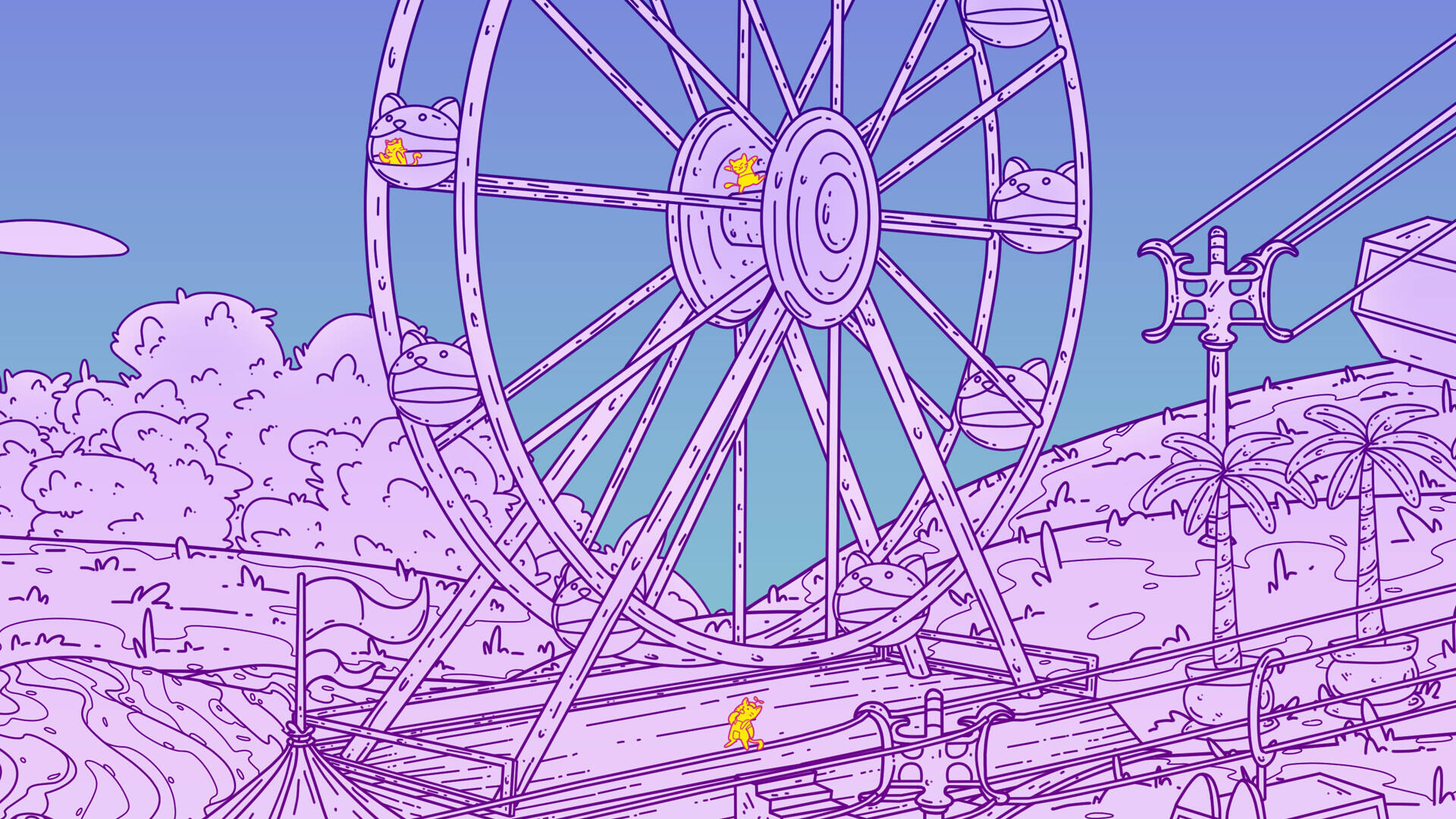 游樂園里滿是貓壁紙