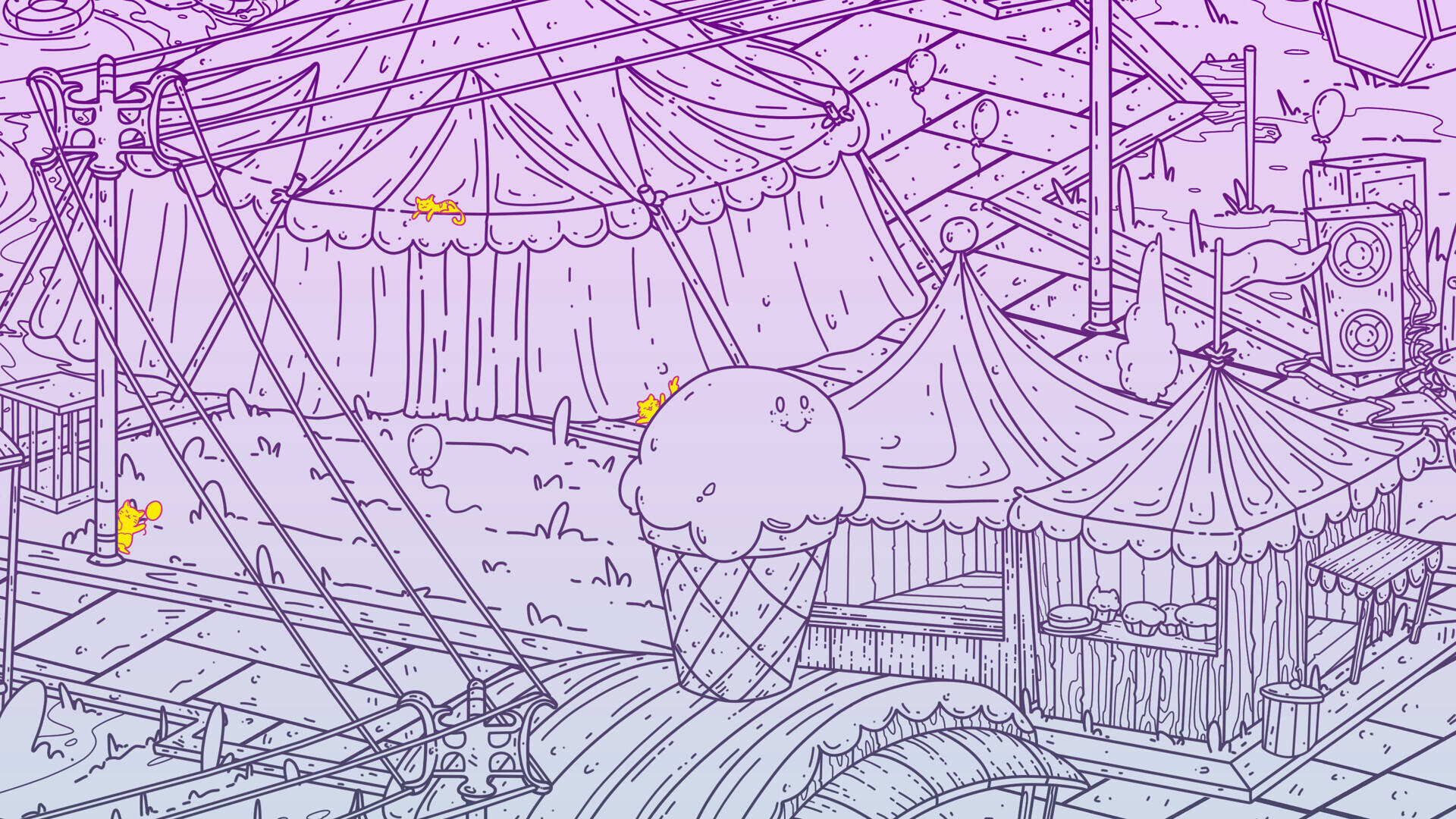 游樂園里滿是貓壁紙