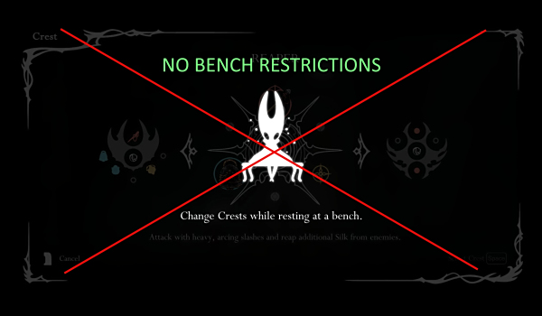 《空洞騎士:絲之歌》無工作臺限制隨處裝備MOD