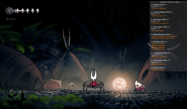 《空洞騎士：絲之歌》游戲內完成度追蹤器MOD