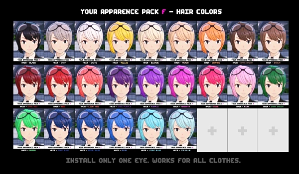 《數碼寶貝物語 時空異客》女性角色頭發與眼睛顏色合集