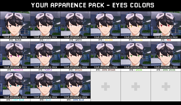 《數碼寶貝物語 時空異客》男性角色頭發與眼睛顏色合集