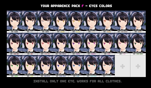 《數碼寶貝物語 時空異客》女性角色頭發與眼睛顏色合集