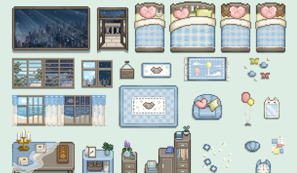 《星露谷物語》藍色家具套裝MOD