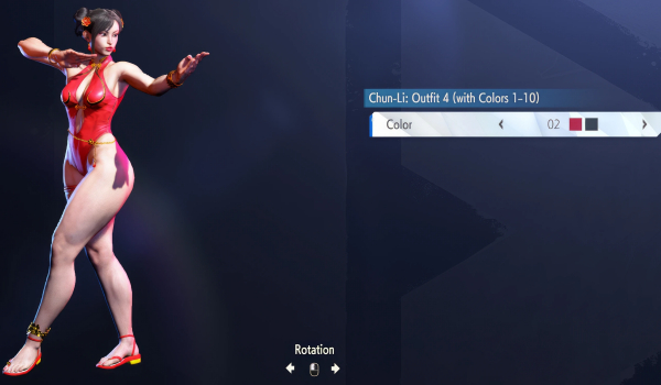 《街头霸王6》春丽第四套服装红金配色MOD