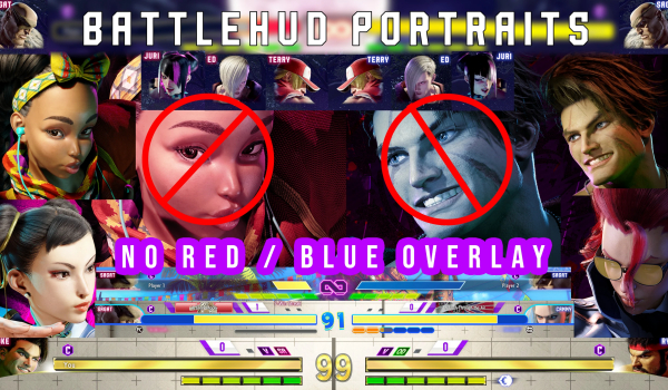 《街头霸王6》战斗界面头像移除红蓝遮罩MOD