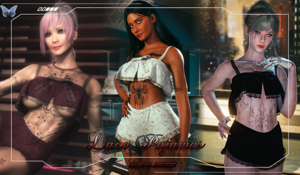 《赛博朋克2077》艾克赛丽丝蕾丝睡衣套装MOD