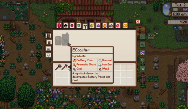 《星露谷物语》电炭转化器MOD