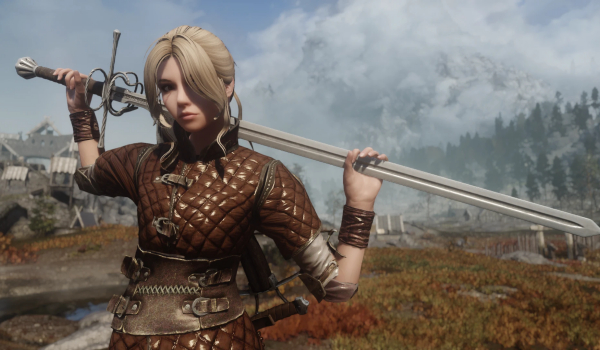 《上古卷轴5:天际重制版》无畏少女女性护甲MOD