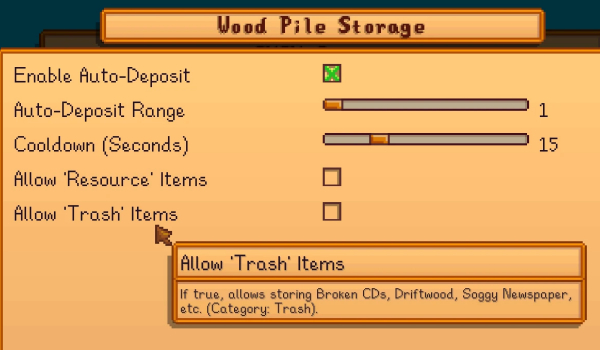 《星露谷物语》木料堆存储智能存储单元MOD