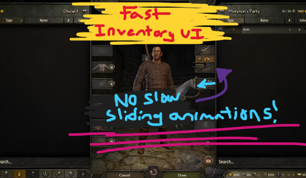 《骑马与砍杀2》快速库存界面MOD