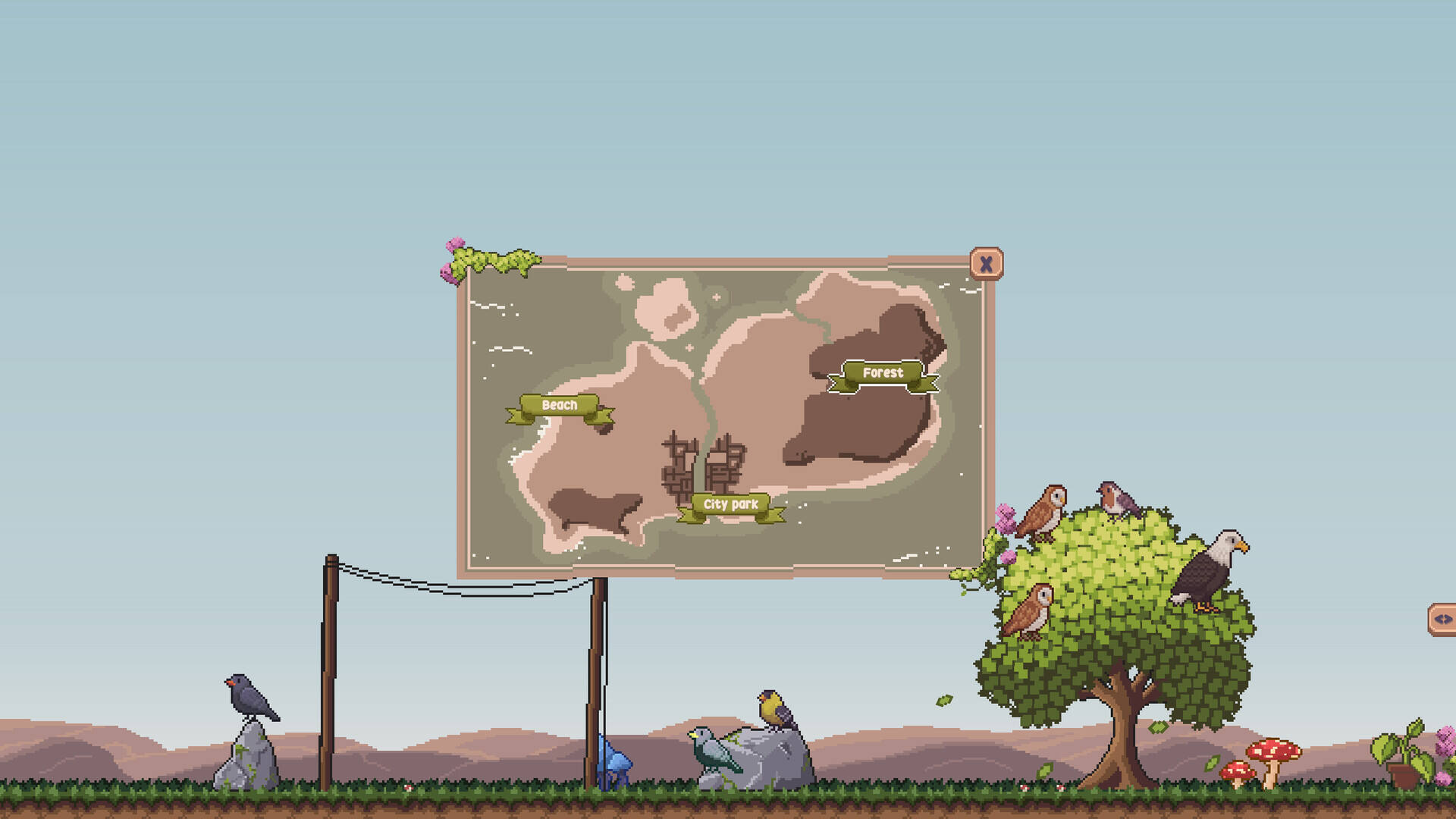 桌面鸟舍：小小鸟陪你摸大鱼壁纸