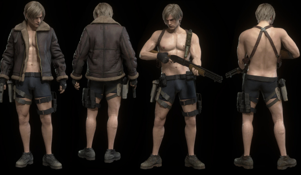 《生化危机4：重制版》无上衣短裤版里昂MOD