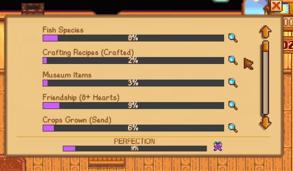 《星露谷物语》完美状态统计MOD