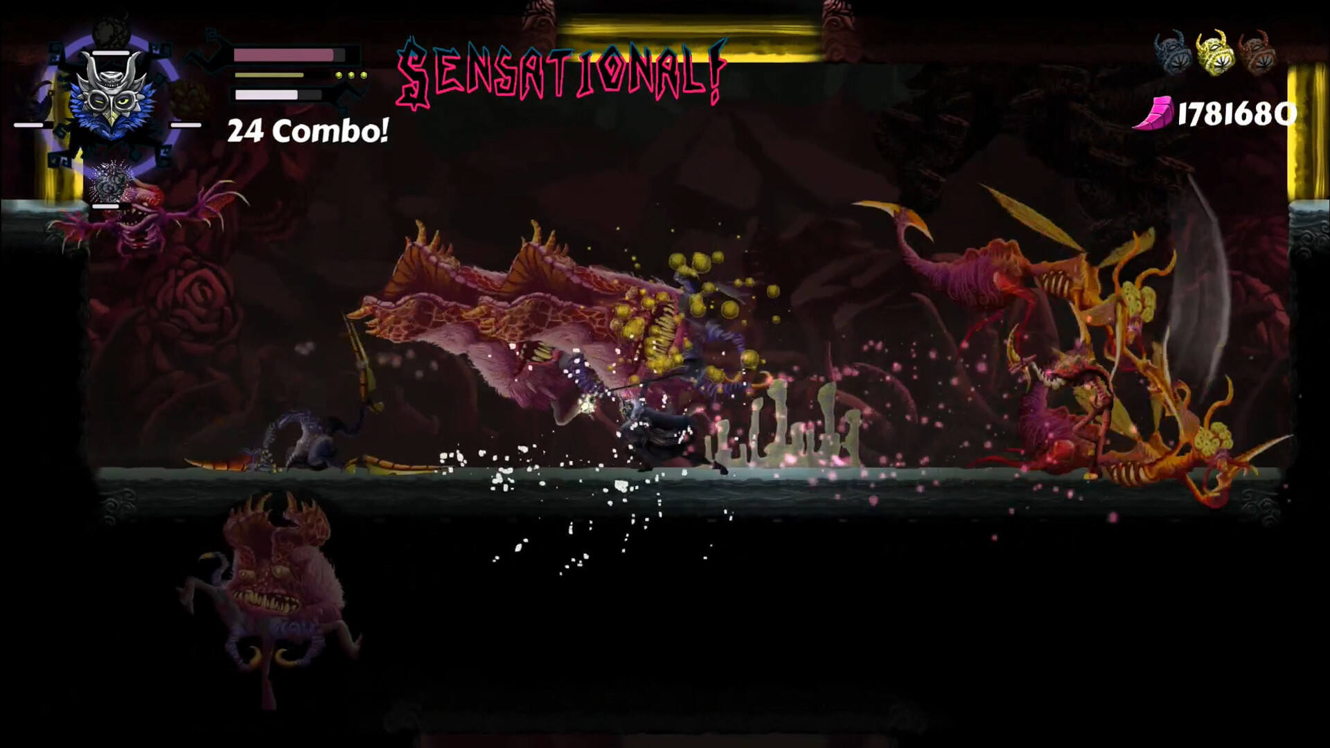 洋红色地平线壁纸