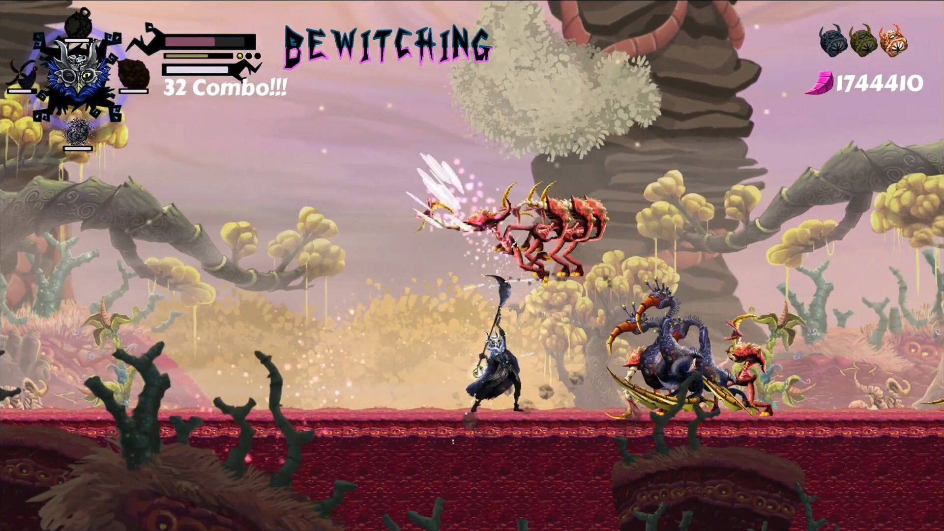 洋红色地平线壁纸