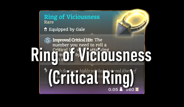 《博德之门3》凶暴之戒暴击指环MOD