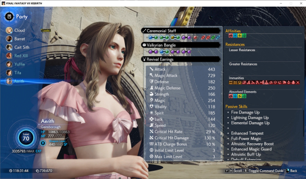 《最终幻想7：重生》全状态防御与无限复活效果MOD