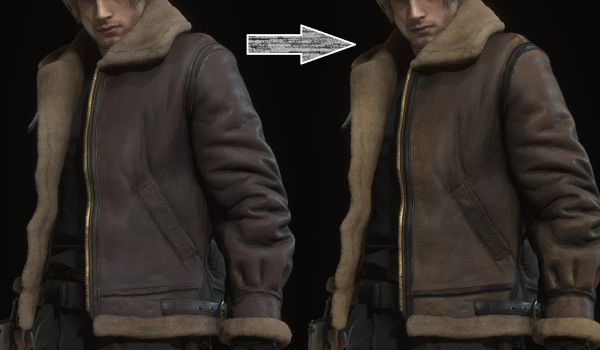 《生化危机4：重制版》里昂做旧夹克MOD