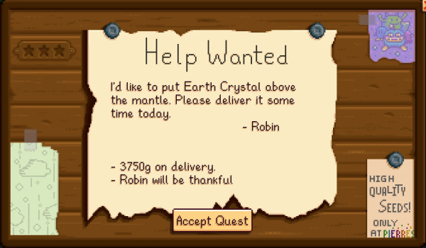 《星露谷物语》优化任务奖励MOD