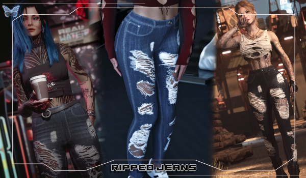 《赛博朋克2077》破洞牛仔裤MOD