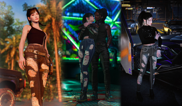 《赛博朋克2077》破洞牛仔裤MOD