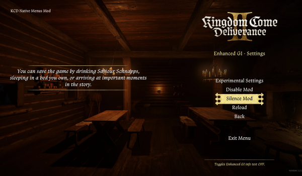 《天国：拯救2》增强全局光照与照明原生菜单MOD