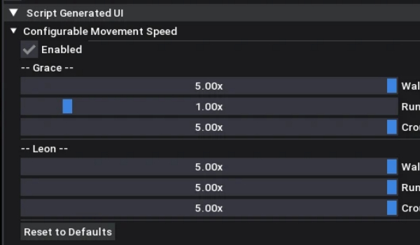 《生化危机 安魂曲》可配置移动速度MOD