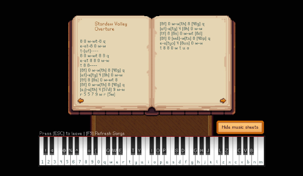 《星露谷物語》可彈奏鋼琴MOD