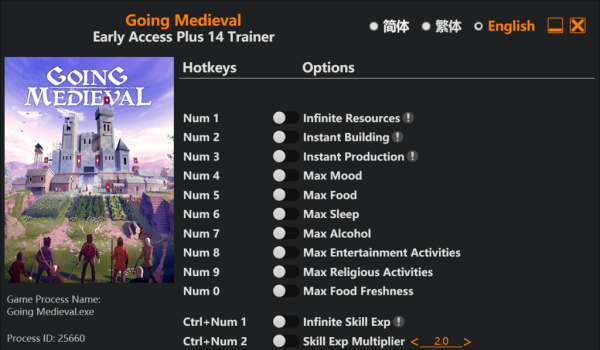 《前往中世紀》十四項功能修改器Early Access