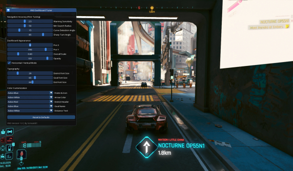 《赛博朋克2077》车辆导航系统MOD