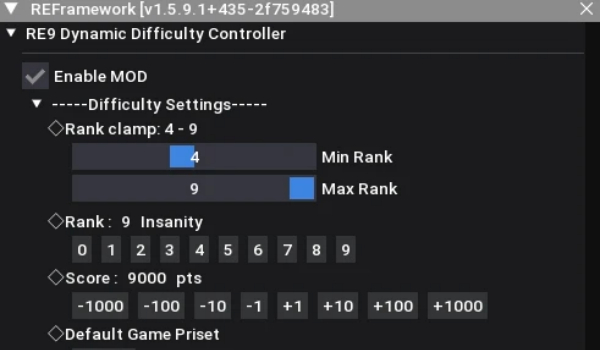 《生化危機(jī) 安魂曲》RE9動(dòng)態(tài)難度控制器MOD